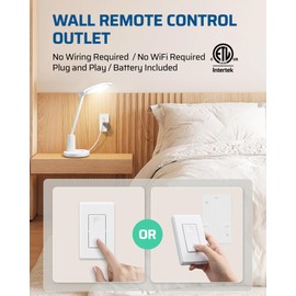 DEWENWILS Wireless Remote Wall Switch and Outlet, Plug in Remote Control Outlet Light Switch, No Wiring, Expandable, 100ft RF Range, ETL Listed (2 Switches and 1 Receiver)