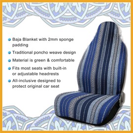 Partuto Universal Baja Seat Cover Universal Durable Bucket Seat Cover for Car SUV Automotive Dark Blue Durable Material Replacement