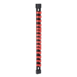 sourcing map Socket Organizer 3/8" Drive x 15 Clips Portable ABS Plastic Socket Clip Rail Holder, Red