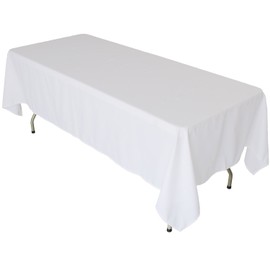 KaitatsuSen Rectangular Tablecloth Polyester Fabric, White, 150 x 200 cm