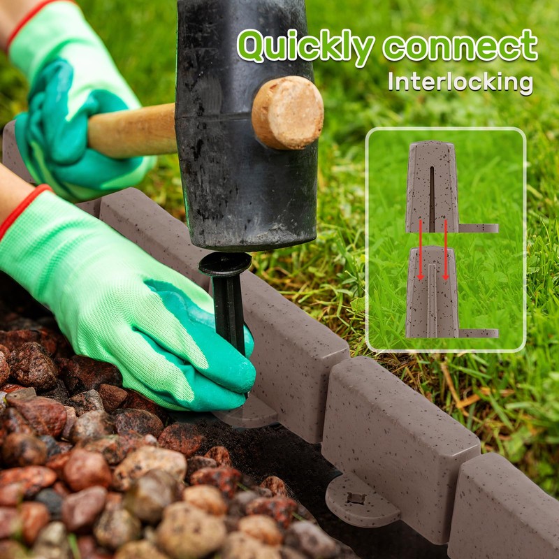 AGTEK Garden Edging 16FT Landscape Edging Kit 2.75 Inch Height