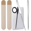 Taicols Spatula Makeup Tool, 2pcs Reusable Metal Cosmetic Spatula Makeup Spatulas Stainless Steel Mixing Palette Spatula Storage Bag Artist Tool Beauty Salon Korean Spatula Makeup, With Steel Makeup Stainless Mixing Palette, Professional Stainless Steel 