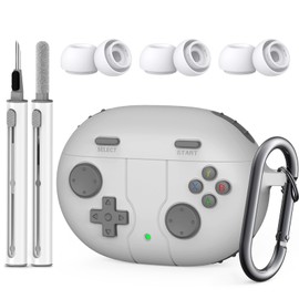 OFELUMTIZE Silicone Case for Beats Studio Buds Case Cover, 2021/2023 New Beats Studio Buds, Wireless Earbuds Silicone Case Accessories with Keychain, Light Grey