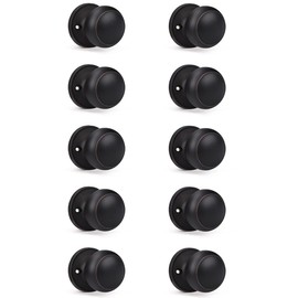 KNOBWELL 10 Pack Oil Rubbed Bronze Dummy Door Knob Single Side Closet Door Knob Set, Interior Door Knobs, Easy Installation