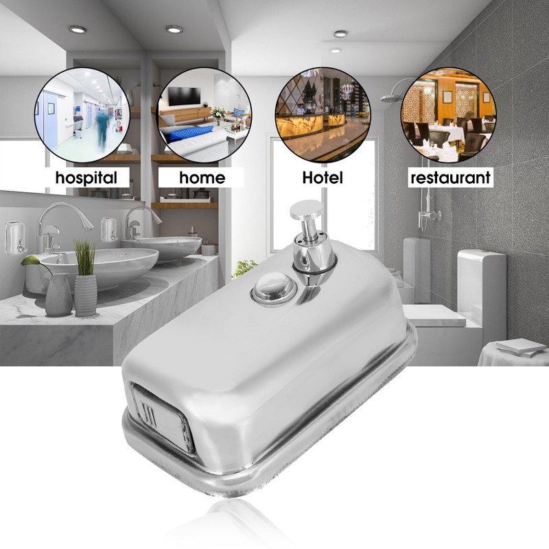 500ml Stainless Steel Wall Mounted Soap Dispenser Manual Lotion Dispenser