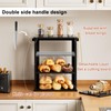 WOWLIVE Black Bread Box for Kitchen Countertop, Large 3 Layers