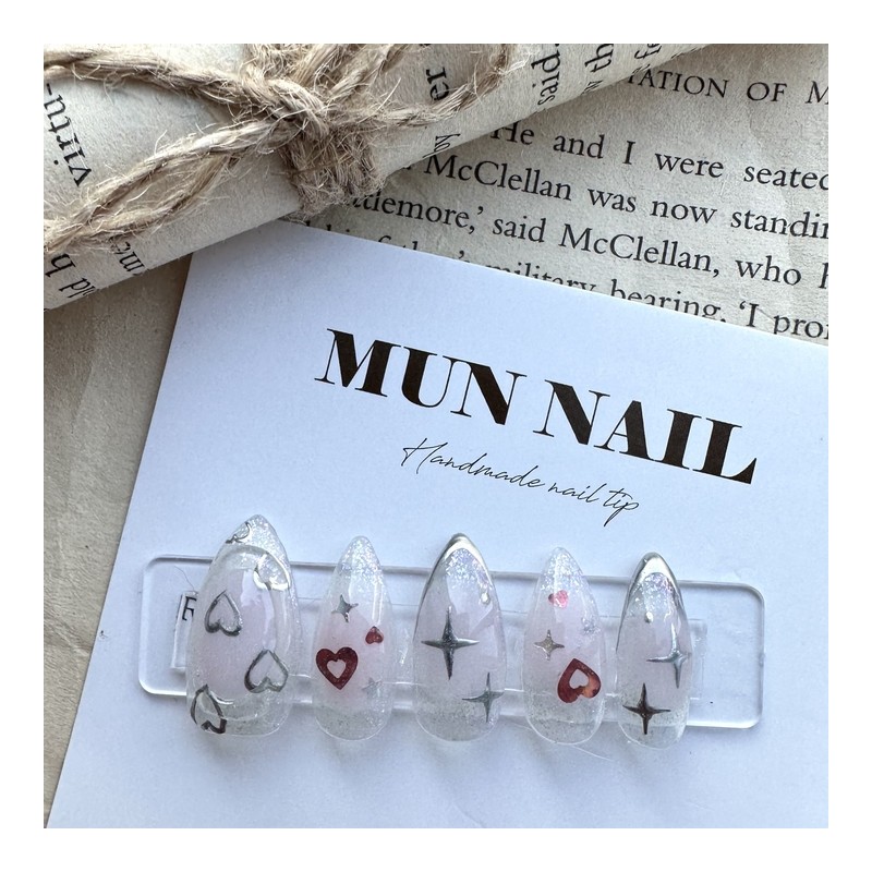 Pink Beam Nail Tips - Long Oval / 핑크빔 네일팁