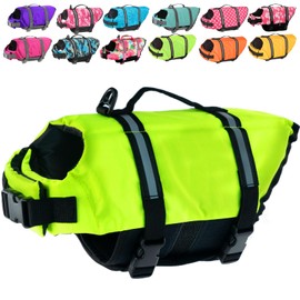 Doglay Dog Life Jacket, Dog Life Vest for Swimming Boating, Adjustable Puppy Life Jacket with Reflective Stripes, Superior Buoyancy Dog Swimming Vest for Small Medium and Large Dogs