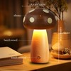 Richaa Wooden Mushroom Lamp - Rechargeable Touch Mushroom Night Light,