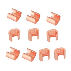 BEKMLOD 10Pcs U Shaped Thick Copper Crimping Terminal Connector Kit, Copper Crimping Sleeve, Non Insulated Copper Wire and Wire Connection Terminals, Suitable for 9,10,11 Awg Gauge
