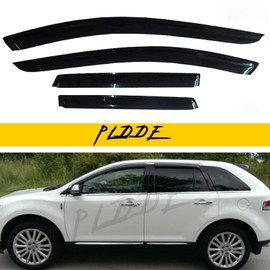 PLDDE 4pcs Window Visors Sun/Rain Guard Compatible with 2007-2014 Edge 2007-2015 Lincoln MKX Outside Mount Dark Smoke 4-Pieces Set