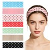 7 Pack Polka Dot Headband Set, Multi Color Non-Slip Elastic