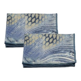 Calabria 2 Pack Microfiber Cleaning Cloth Blue Yellow Snakeskin Print Cleans Eyeglasses Lens TV Phone Screens Camera Glasses