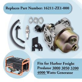 Carburetor Fits for Honda Predator 4000 4375 Generac Champion 3500 4000 3000 4500 4375 3550 3650 GP3250 3300 Watts Gasoline Generator 196cc 208cc 212cc 224cc with Spark Plug Gasket Insulator Carb kits