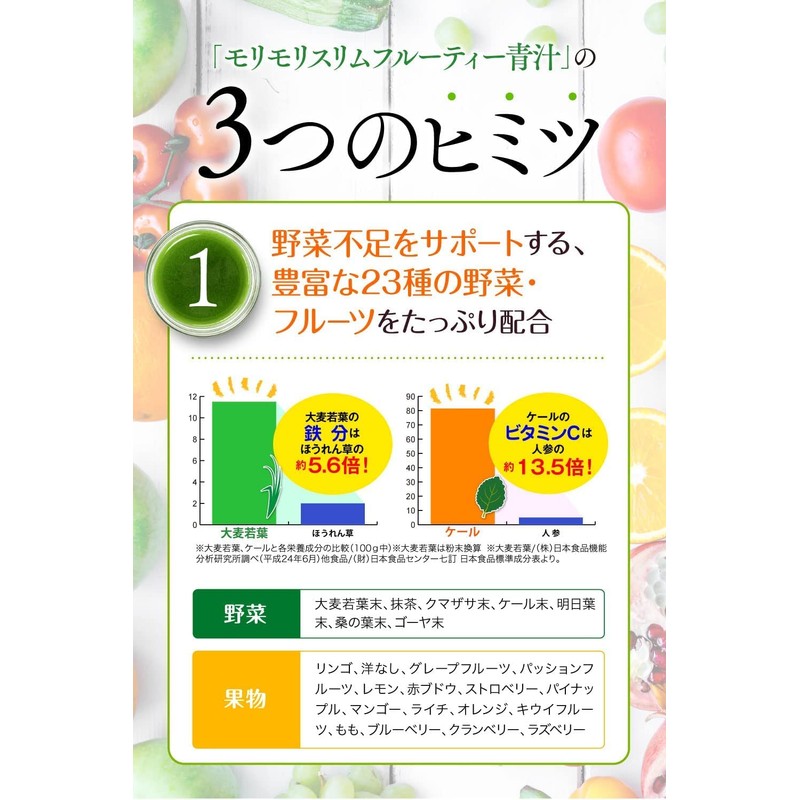 ハーブ健康本舗 モリモリスリムフルーティー青汁 3g×30包 トロピカルフルーツ味 九州産 大麦若葉 乳酸菌 配合