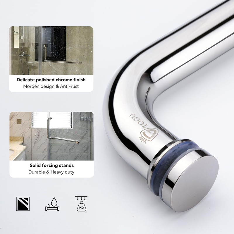 TOGU SUS304 Stainless Steel 6 "Shower Door Handle 18" Towel