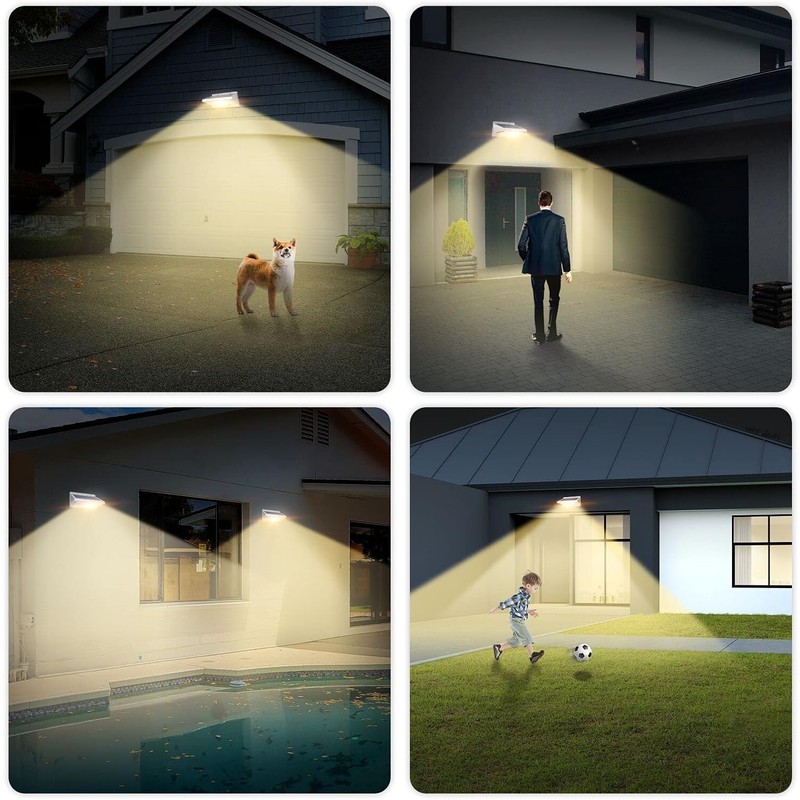 iThird Solar Flood Lights Outdoor Motion Sensor: Stainless Steel Motion