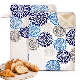 Asxhif Beeswax Bread Storage Bags for Homemade Sourdough, 2 Pack 13" × 17" Linen Bread Bags with Natural Beeswax Lining, Wide L-Shaped Opening for Large Artisan Loaves, Reusable Bread Keeper（color-C）