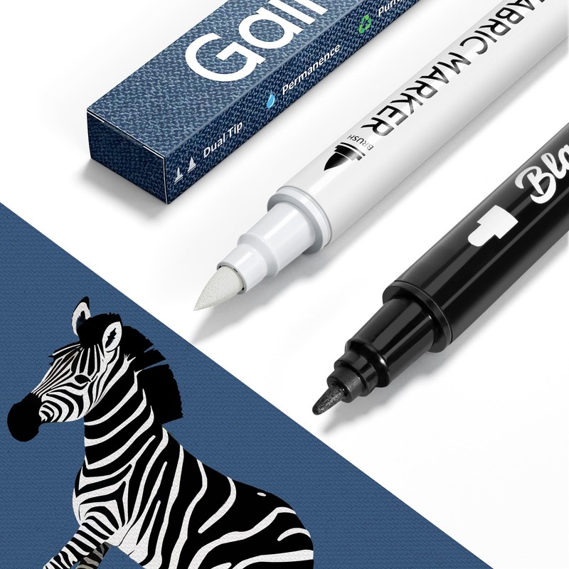 Fabric Marker for Clothes 2PCS, Wash-Resistant, No Bleed, Quick Dry