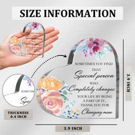 Thank You Gifts for Women, Thank You Presents for Coworkers Boss, Inspirational Office Sign Desk Decor, Appreciation Gifts Office, Appreciation Paperweight Plaque Acrylic Heart