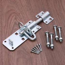 Infinity Decor 6” 150mm Iron Brenton Padlock Bolt Black Coated Heavy Duty Security Sliding Door Lockable Latch - Ideal for Shed Doors and Outdoor Gates