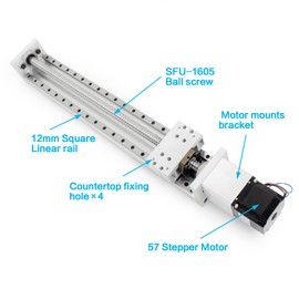 RATTMMOTOR ZBX80 500mm Stroke CNC Linear Stage Motion Actuator X Y Z Axis Linear Slide Rail Aluminum Alloy Cross Sliding Table Linear Rail Guide SFU1605 Ballscrew+Nema23 57 Stepper Motor for CNC