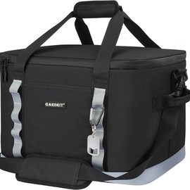 GARDRIT 60-Can Collapsible Cooler Bag | Leakproof Insulated for Camping & Beach - Color: Black