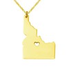 Meiligo 18K Gold Silver Country Map Charm Pendant Idaho State