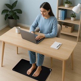 RelaxSense Grounding Mat for Feet - Foldable Earthing Grounding Mat for Bed with Tester Pen & Cord - Lightweight PMF Pad for Sleep, Meditation, Office, Yoga & Stress Relief (16 x 29 inch)