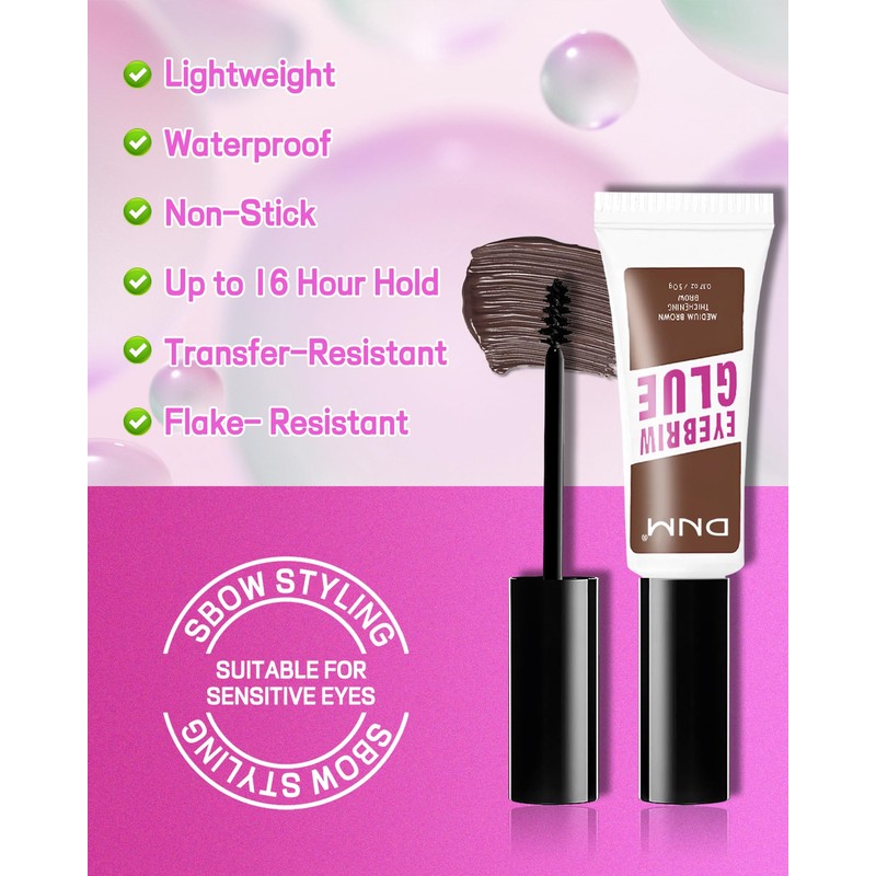 Eyebrow Gel Set, 2 Pieces, Transparent & Tinted Eyebrow Gel,