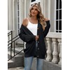 Zeagoo Ladies Cardigan Black Casual Loose Long Chunky Cardigan V