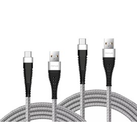 6ft and 10ft Long USB-C Cables Fast Charge Type-C Cord Compatible with Consumer Cellular IRIS Connect, Power Wire Data Sync Braided High Speed