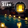 LanPool Floating Pool Lights, Solar Flame Pool Lights Waterproof, Square