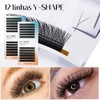GEMERRY YY-Shaped Volume Eyelashes, Pre-Fanned 2D, 4D Eyelashes, Y Lashes,