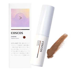 COSCOS Shading, Natural Brown Stick, High Adhesion, Shading, Skeleton, Small Face, Makeup Formulated with CICA Ingredients, Cosplay Makeup