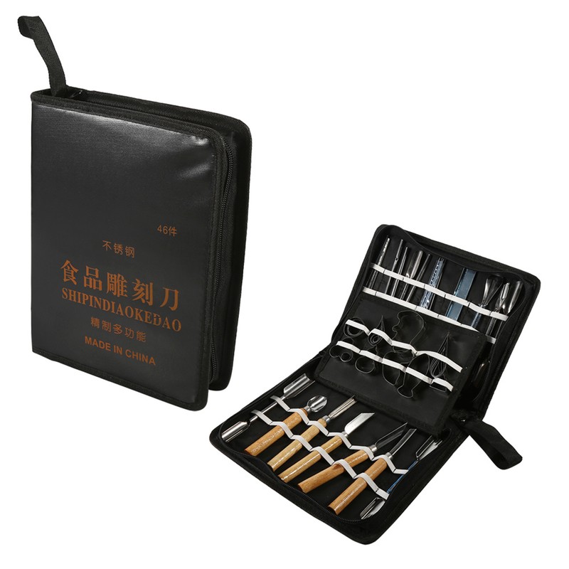 1 Set 46Pcs Carving Tools Kit Portable Vegetable Fruit Food