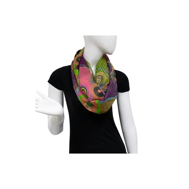 Gloop Women's Scarf Loop Scarf Fine Knit Loop with Ethnic