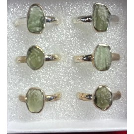 Natural Creations Sterling silver ring size 6 Moldavite