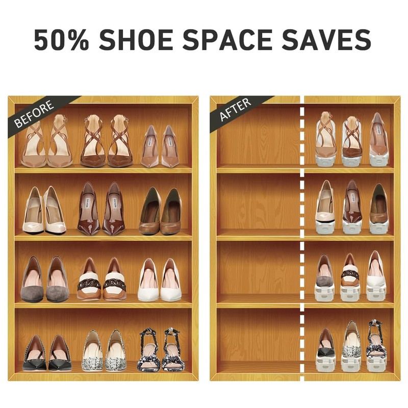 NVGSN Shoe Slots Organizer 20 Pack - Shoe Stackers, Space