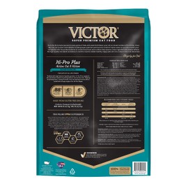 Victor Super Premium Cat Food – Hi-Pro Plus Active Cat and Kitten – Dry Cat Food for Active Cats – All Breeds and All Life Stages from Kitten to Adult, 15lb