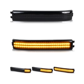 HERCOO Sequential LED Side Mirror Turn Signal Lights Amber Lamp Reflector Light Smoked Lens Assembly Compatible with Ford F150 2009-2014, Raptor 2010-2014, Pack of 2