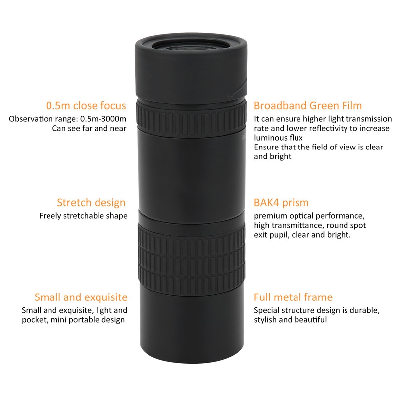Portable Monocular Telescope Higher Magnification Definition Afocal Zoom 10‑30XLow Light