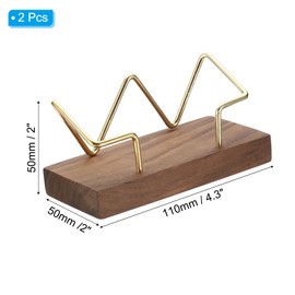 PATIKIL Business Card Holder for Desk, 2 Pack Wood Business Card Holders Wooden Card Stand Organizer Cards Display, for Office Exhibition Dark Brown