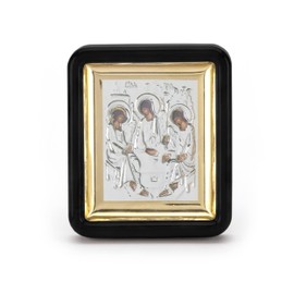 NKlaus Holy Trinity Icon in Black Frame with Glass 7x6 Christian 11337