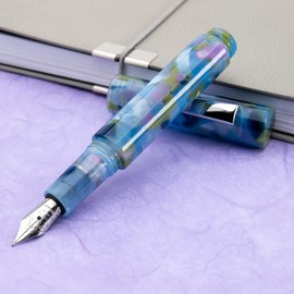 Monteverde MVP Fountain Pen Blue Squares - Stub Nib - Compact & Versatile Mini Pocket Pen - JoWo German-Made Nib - Cartridge & Eyedropper Fill