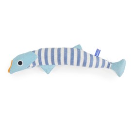 Rosewood Battersea Catnip Kicker Fish (Stripe), Catnip Toy, Cat Fish Toy, For Cats and Kittens, Blue, White, 7cm x 30cm, All Breed Sizes