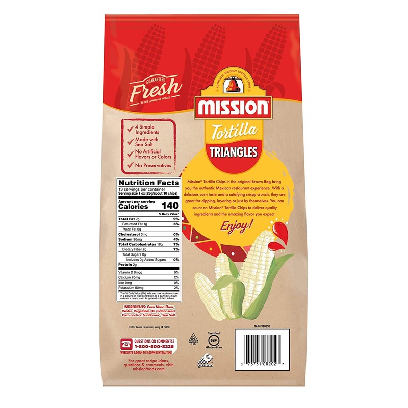 Tortillas Mission Triangles Tortilla Chips, Gluten Free, Restaurant Style Corn