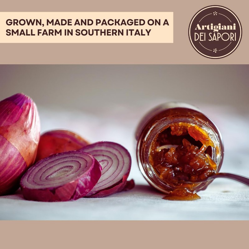 Calabrian Sweet Tropea Onion Jam Igp, 6.3 oz, Caramelized Red