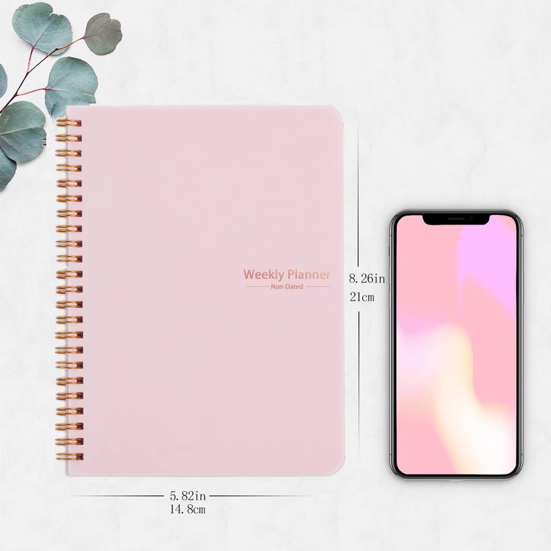 Moseem Weekly Planner Notebook, Undated A5 Planner Notebook Daily Planner