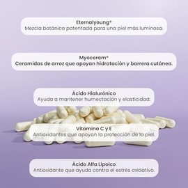 Matter Peach Please, Suplemento con Eternalyoung, Myoceram RPS, Ácido Hialurónico y Vitamina E, Apoya la Vitalidad y Apariencia Saludable de la Piel, 
